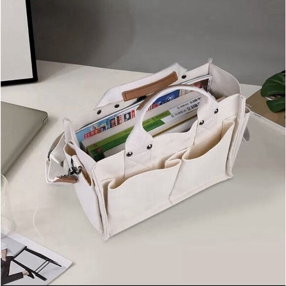 COPY - Durable Canvas Tote Bag with Handle, Magnetic Snap Closure Large Capacity - Picture 2 of 6